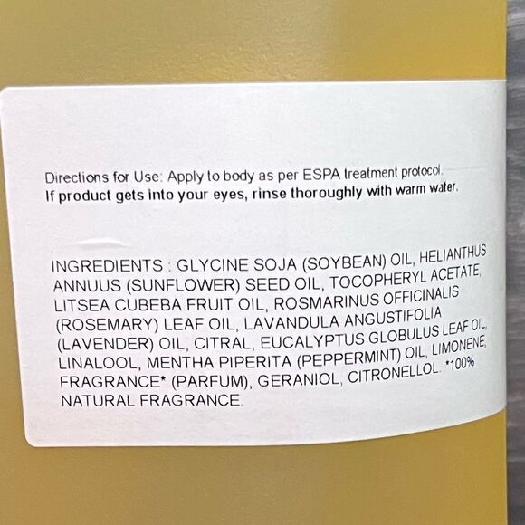 ESPA Natural Beauty Inner Calm Energizing Massage Oil. Gallon, New and Sealed. - Picture 7 of 8